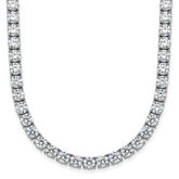 14k White Gold 39 3/4 carat Lab Grown Diamond VS+ F+ Complete Round 22 inch Straight Tennis Necklace